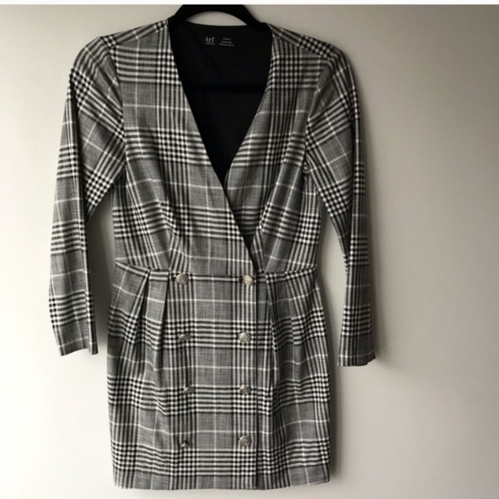 GORGEOUS ZARA NWT Double Breasted Plaid Dress